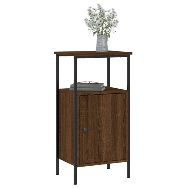 vidaXL sengebord 41x31x80 cm konstrueret træ brun egetræsfarve