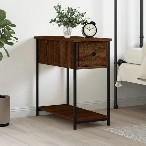 vidaXL Nattbord brun eik 30x60x60 cm konstruert tre
