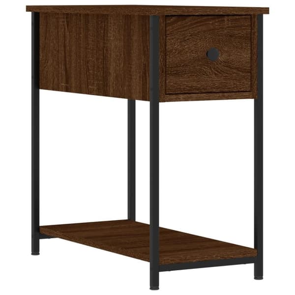 vidaXL sengebord 30x60x60 cm konstrueret træ brun egetræsfarve