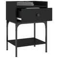 Miniatyrbilde 4 av 11: vidaXL Nattbord svart 40,5x31x60 cm konstruert tre
