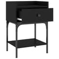 Miniatyrbilde 6 av 11: vidaXL Nattbord svart 40,5x31x60 cm konstruert tre