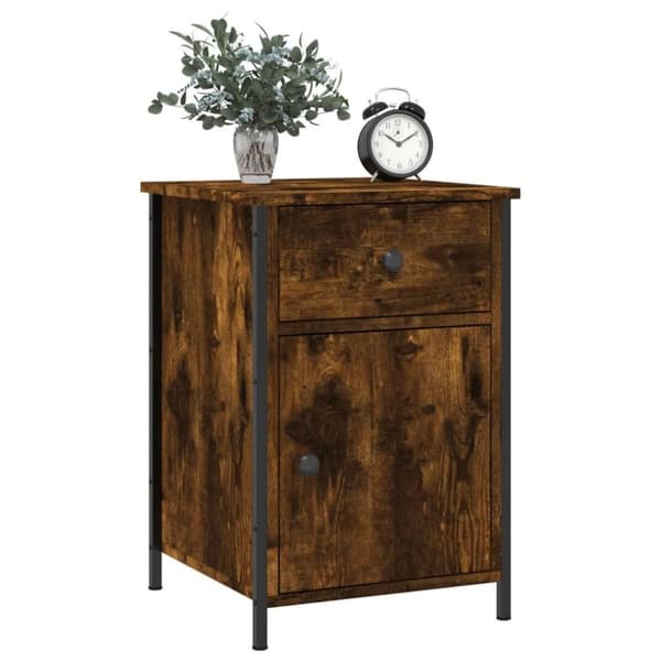 vidaXL Sängbord rökfärgad ek 40x42x60 cm konstruerat trä