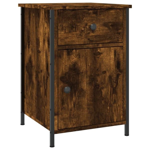 vidaXL Sängbord rökfärgad ek 40x42x60 cm konstruerat trä