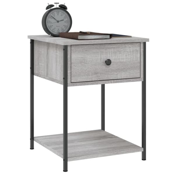vidaXL sengebord 44x45x58 cm konstrueret træ grå sonoma-eg