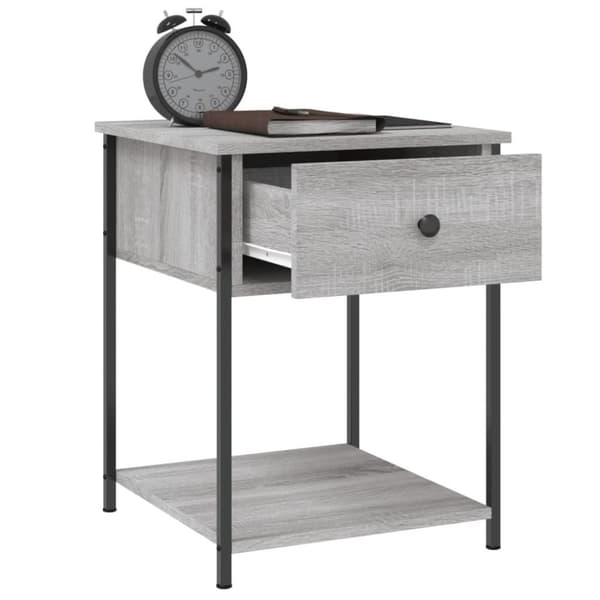 vidaXL sengebord 44x45x58 cm konstrueret træ grå sonoma-eg