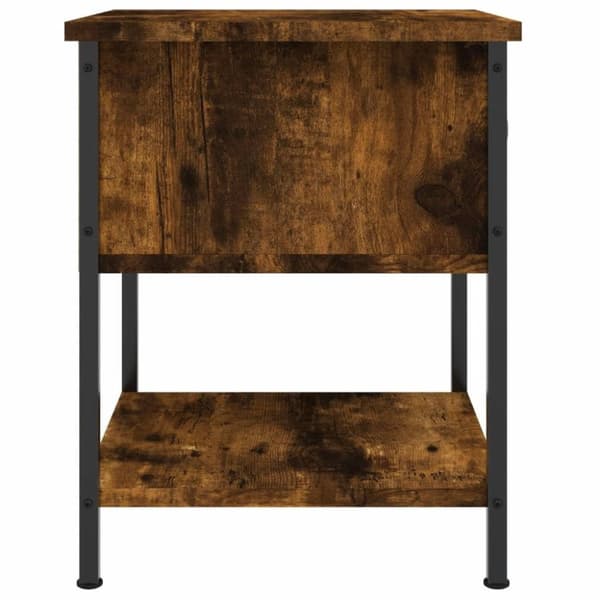 vidaXL sengebord 34x35,5x45 cm konstrueret træ røget egetræsfarve