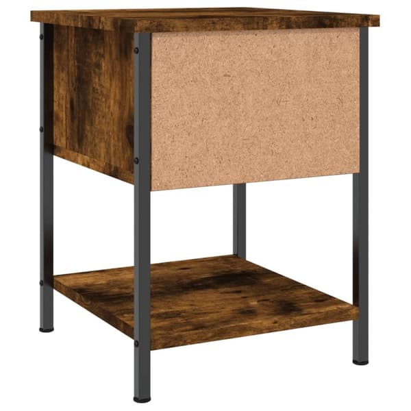 vidaXL sengebord 34x35,5x45 cm konstrueret træ røget egetræsfarve