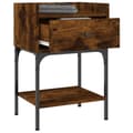 Miniatyrbilde 4 av 11: vidaXL Nattbord røkt eik 40,5x31x60 cm konstruert tre