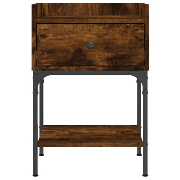 vidaXL Nattbord røkt eik 40,5x31x60 cm konstruert tre