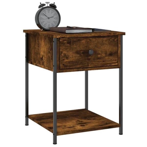 vidaXL Nattbord røkt eik 44x45x58 cm konstruert tre