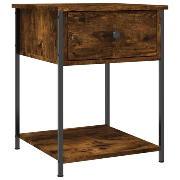 vidaXL Nattbord røkt eik 44x45x58 cm konstruert tre