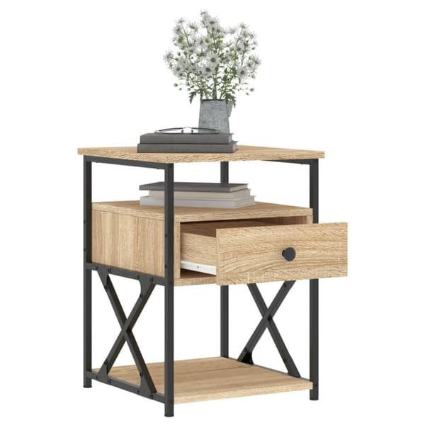 vidaXL sengebord 40x42x55 cm konstrueret træ sonoma-eg