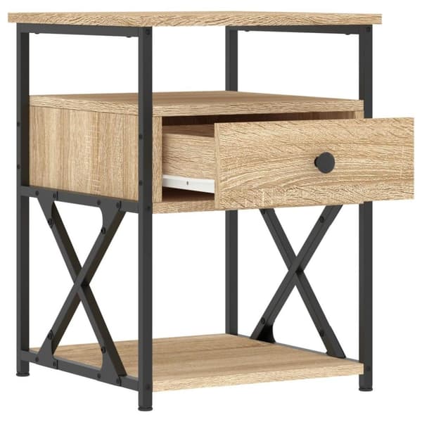 vidaXL sengebord 40x42x55 cm konstrueret træ sonoma-eg