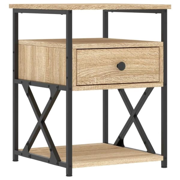 vidaXL sengebord 40x42x55 cm konstrueret træ sonoma-eg