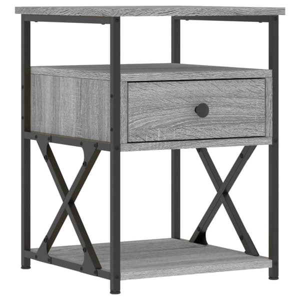 vidaXL sengebord 40x42x55 cm konstrueret træ grå sonoma-eg