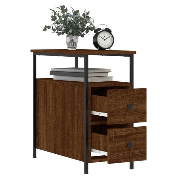 vidaXL Nattbord brun eik 30x60x60 cm konstruert tre