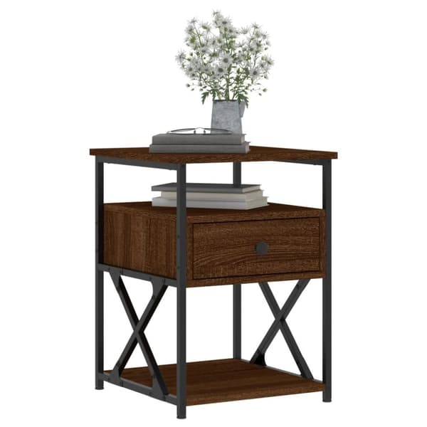 vidaXL Nattbord brun eik 40x42x55 cm konstruert tre