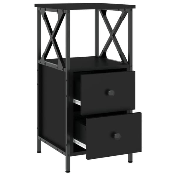 vidaXL Nattbord svart 34x35,5x70 cm konstruert tre