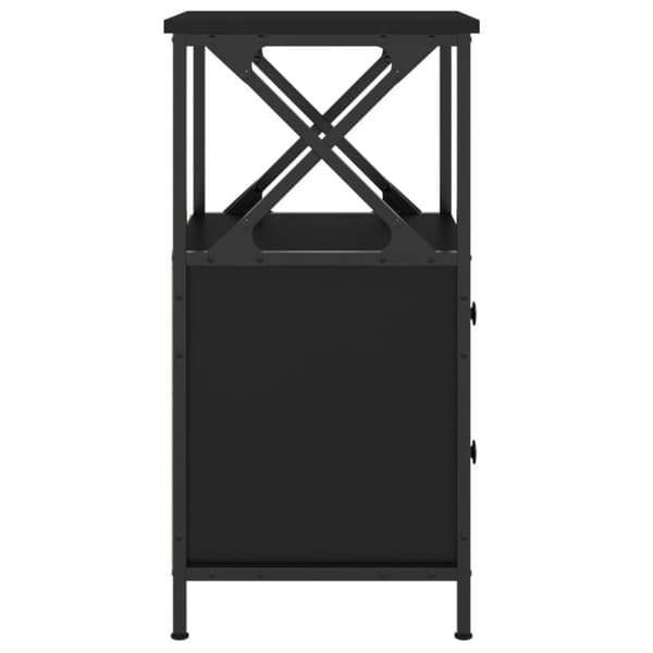 vidaXL Nattbord svart 34x35,5x70 cm konstruert tre