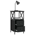 Miniatyrbillede 3 af 11: vidaXL sengebord 34x35,5x70 cm konstrueret træ sort