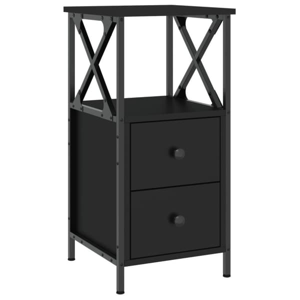 vidaXL sengebord 34x35,5x70 cm konstrueret træ sort