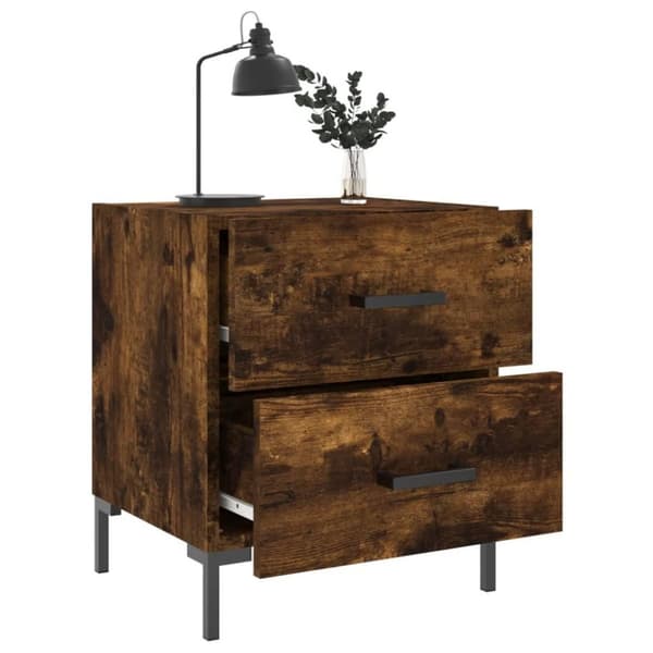 vidaXL Yöpöydät 2 kpl savutammi 40x35x47,5 cm tekninen puu