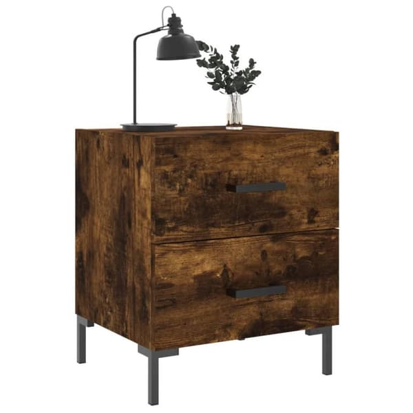 vidaXL Yöpöydät 2 kpl savutammi 40x35x47,5 cm tekninen puu