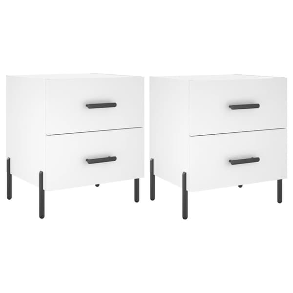 vidaXL sengeborde 2 stk. 40x35x47,5 cm konstrueret træ hvid