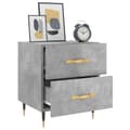 Miniatyrbilde 3 av 11: vidaXL Nattbord 2 stk betonggrå 40x35x47,5 cm konstruert tre