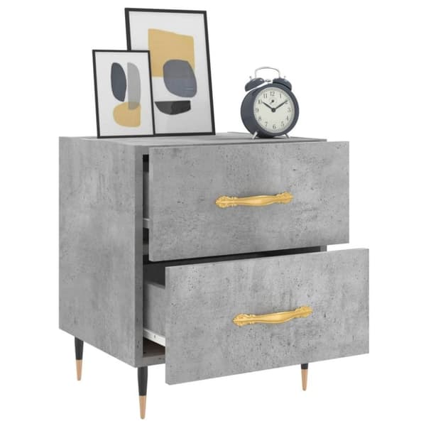 vidaXL Nattbord 2 stk betonggrå 40x35x47,5 cm konstruert tre