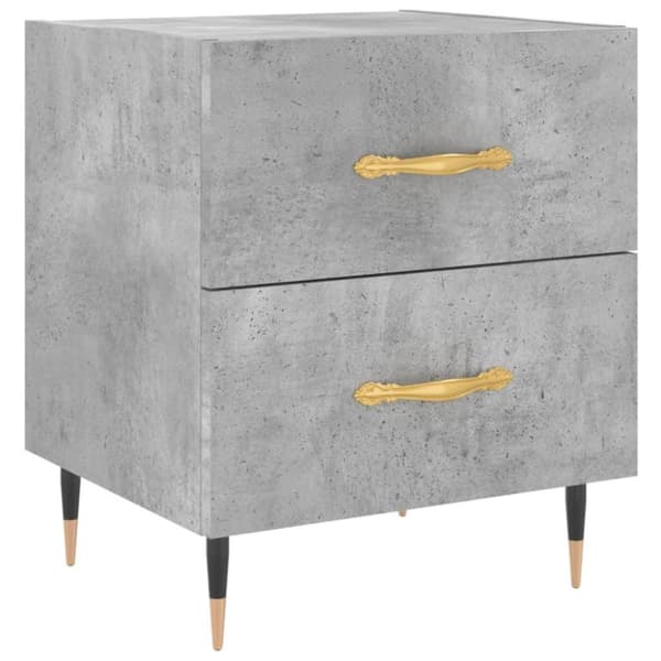 vidaXL Nattbord 2 stk betonggrå 40x35x47,5 cm konstruert tre