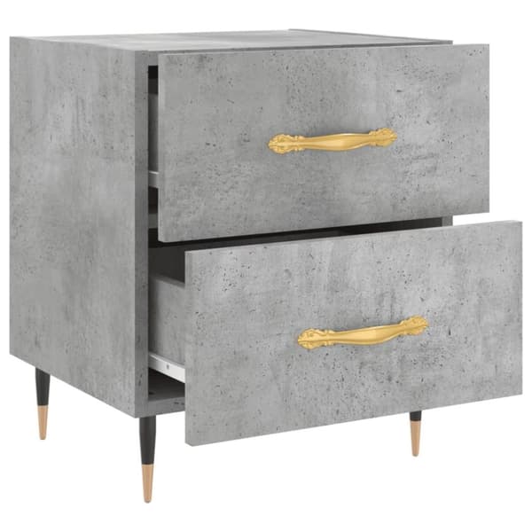 vidaXL Nattbord 2 stk betonggrå 40x35x47,5 cm konstruert tre