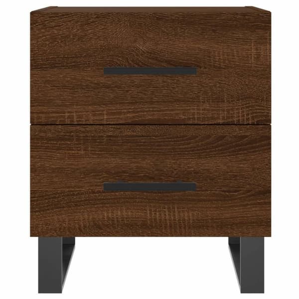 vidaXL sengeborde 2 stk. 40x35x47,5 cm konstrueret træ brunt egetræ