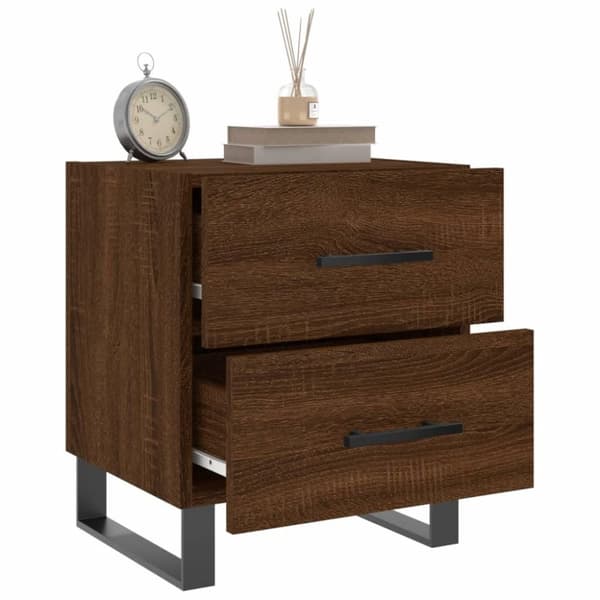vidaXL Nattbord 2 stk brun eik 40x35x47,5 cm konstruert tre