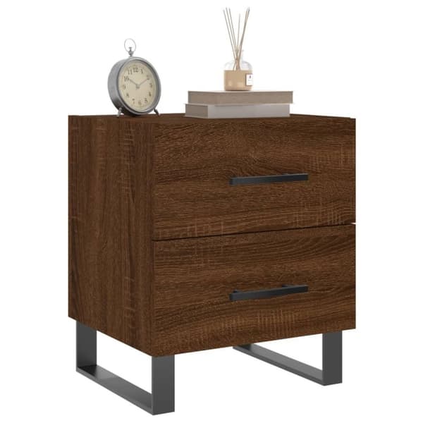 vidaXL Nattbord 2 stk brun eik 40x35x47,5 cm konstruert tre
