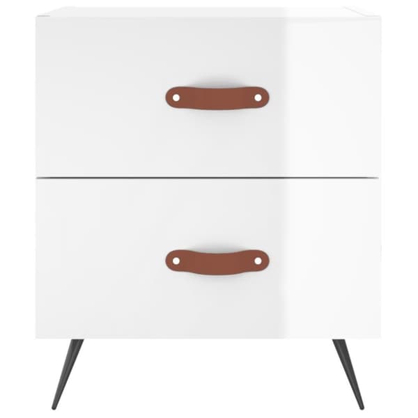 vidaXL Nattbord høyglans hvit 40x35x47,5 cm konstruert tre