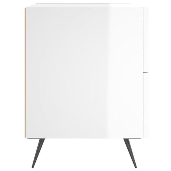 vidaXL Nattbord høyglans hvit 40x35x47,5 cm konstruert tre
