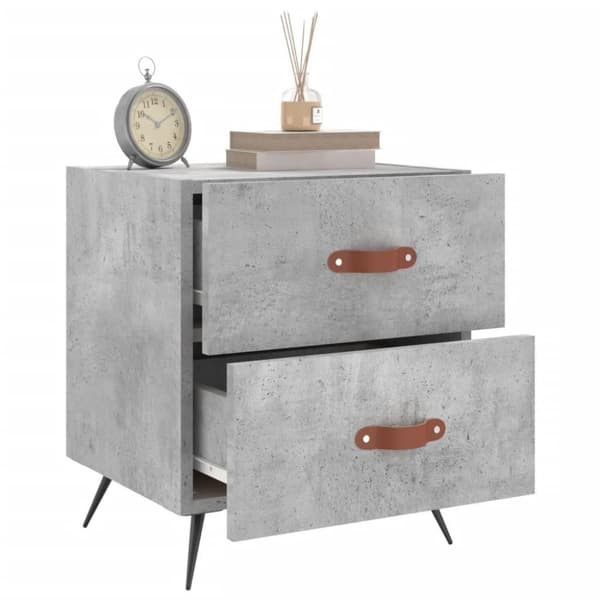vidaXL Nattbord betonggrå 40x35x47,5 cm konstruert tre