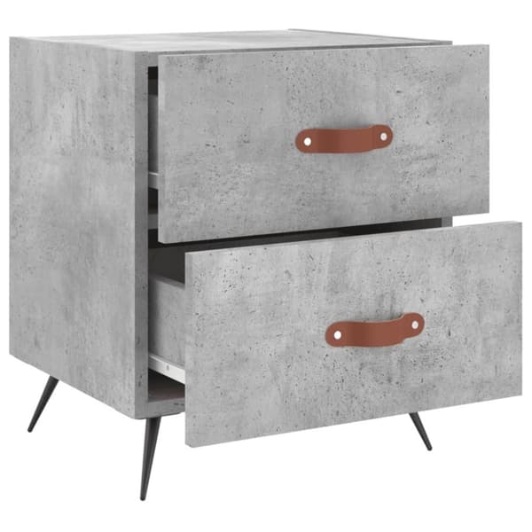 vidaXL Nattbord betonggrå 40x35x47,5 cm konstruert tre