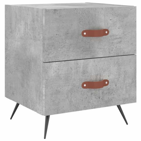vidaXL Nattbord betonggrå 40x35x47,5 cm konstruert tre