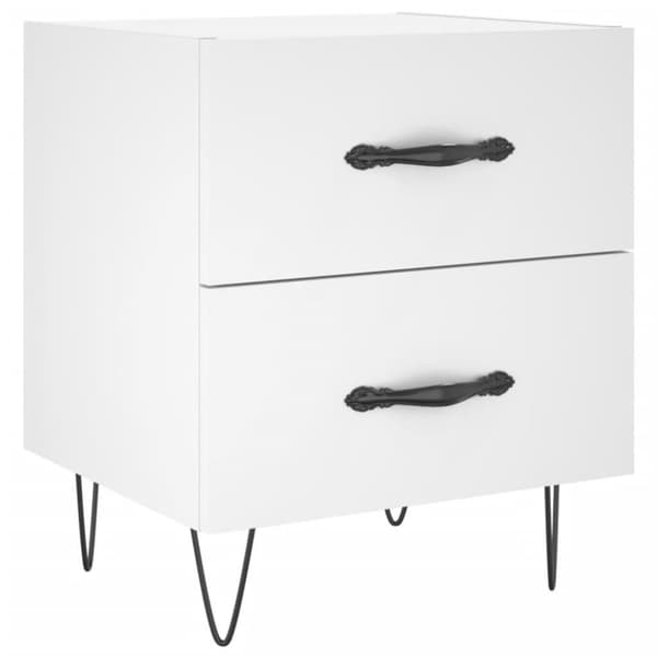 vidaXL Nattbord 2 stk hvit 40x35x47,5 cm konstruert tre