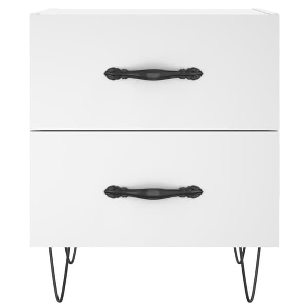 vidaXL Nattbord 2 stk hvit 40x35x47,5 cm konstruert tre