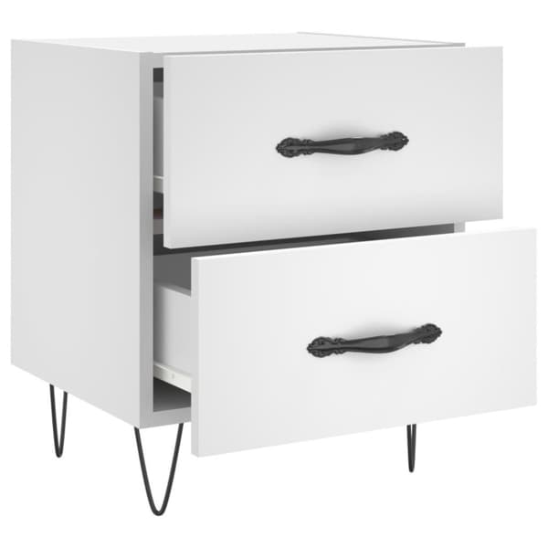 vidaXL Nattbord 2 stk hvit 40x35x47,5 cm konstruert tre