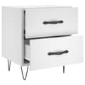 Miniatyrbilde 7 av 11: vidaXL Nattbord 2 stk hvit 40x35x47,5 cm konstruert tre