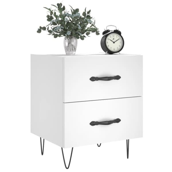 vidaXL sengeborde 2 stk. 40x35x47,5 cm konstrueret træ hvid