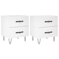 Miniatyrbillede 1 af 11: vidaXL sengeborde 2 stk. 40x35x47,5 cm konstrueret træ hvid