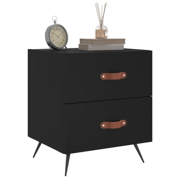 vidaXL Nattbord 2 stk svart 40x35x47,5 cm konstruert tre