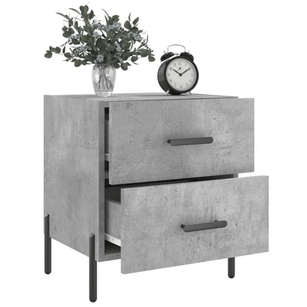 vidaXL Nattbord 2 stk betonggrå 40x35x47,5 cm konstruert tre