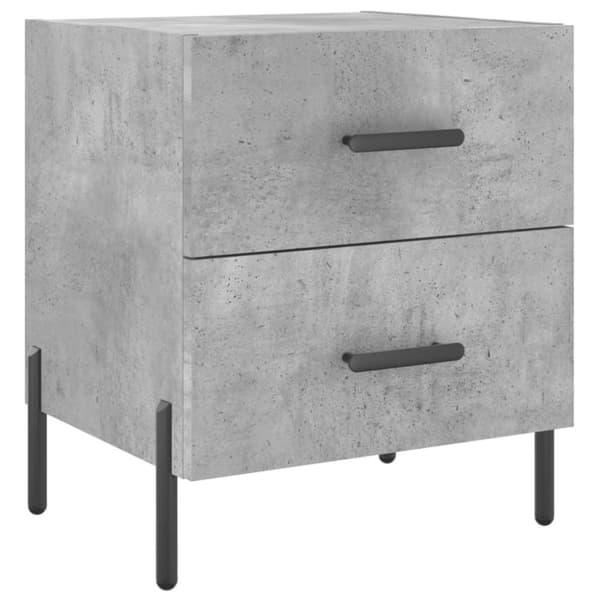 vidaXL Nattbord 2 stk betonggrå 40x35x47,5 cm konstruert tre
