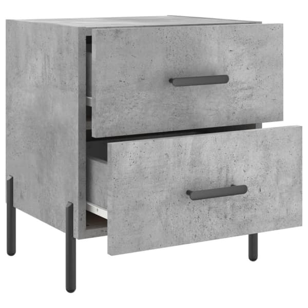 vidaXL Nattbord 2 stk betonggrå 40x35x47,5 cm konstruert tre